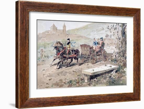 16th Century Horse Drawn Open Carriage, 1886-Armand Jean Heins-Framed Giclee Print