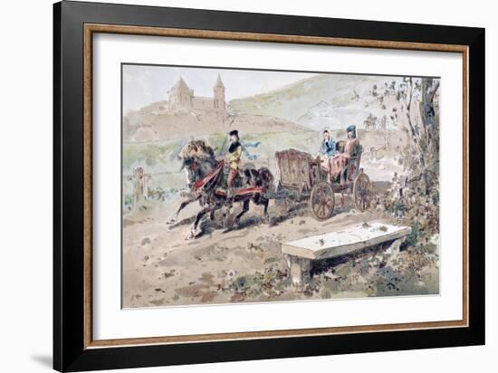 16th Century Horse Drawn Open Carriage, 1886-Armand Jean Heins-Framed Giclee Print