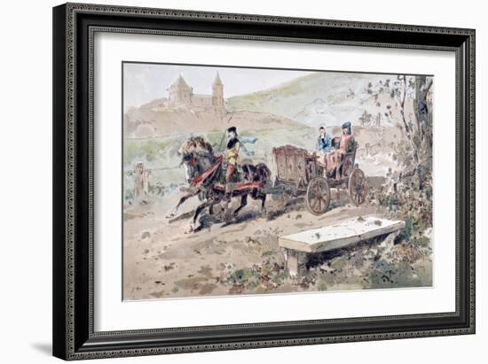 16th Century Horse Drawn Open Carriage, 1886-Armand Jean Heins-Framed Giclee Print