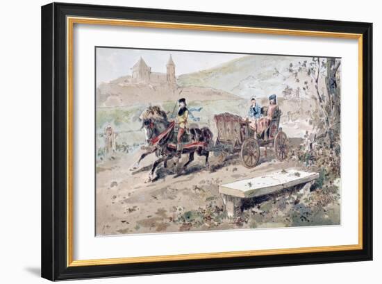 16th Century Horse Drawn Open Carriage, 1886-Armand Jean Heins-Framed Giclee Print