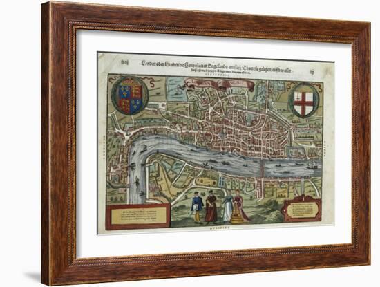 16th-Century Map of London-null-Framed Giclee Print