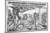 16th Century Print of People Burning Three Witches Alive-null-Mounted Giclee Print