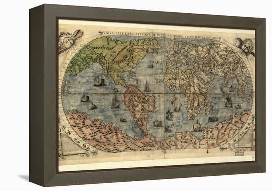 16th Century World Map-Library of Congress-Framed Premier Image Canvas