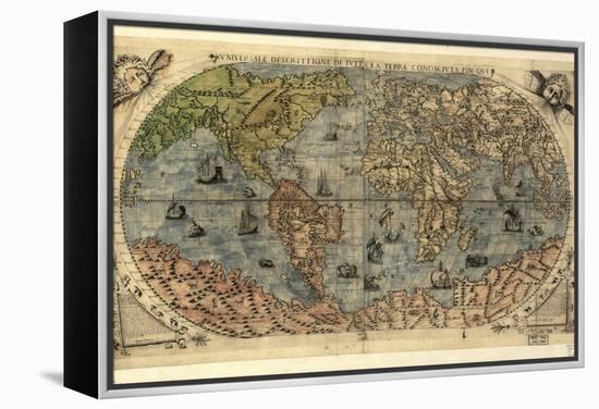 16th Century World Map-Library of Congress-Framed Premier Image Canvas