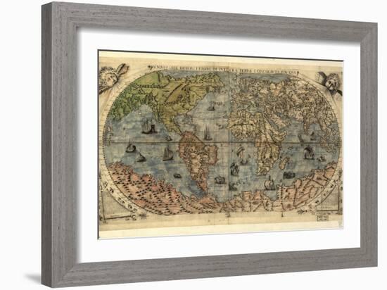 16th Century World Map-Library of Congress-Framed Photographic Print