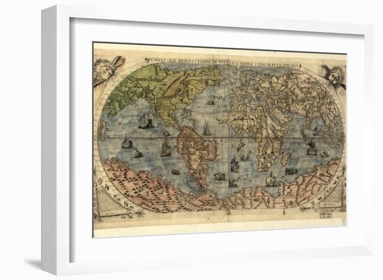 16th Century World Map-Library of Congress-Framed Photographic Print