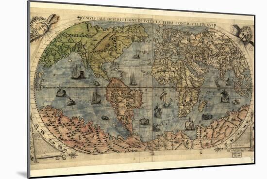 16th Century World Map-Library of Congress-Mounted Photographic Print