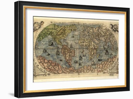 16th Century World Map-Library of Congress-Framed Photographic Print