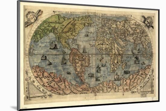 16th Century World Map-Library of Congress-Mounted Photographic Print