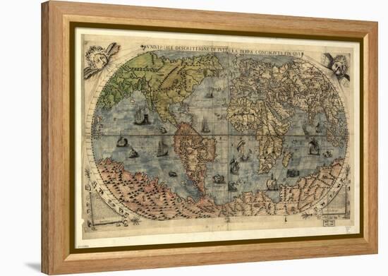 16th Century World Map-Library of Congress-Framed Premier Image Canvas