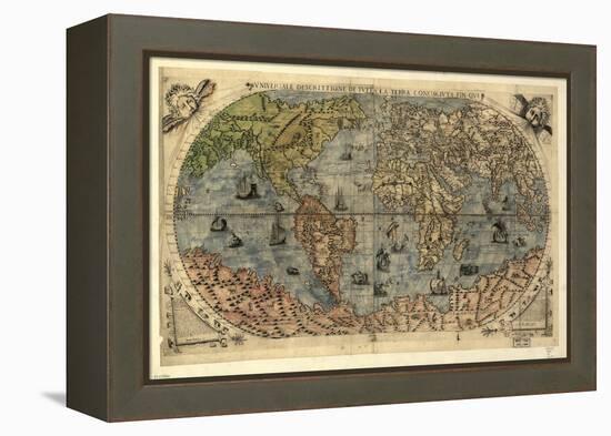 16th Century World Map-Library of Congress-Framed Premier Image Canvas