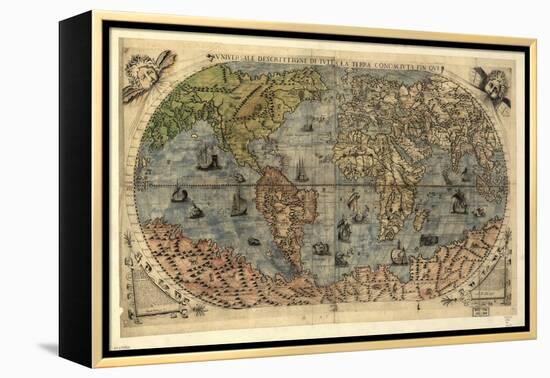 16th Century World Map-Library of Congress-Framed Premier Image Canvas