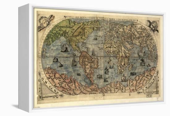 16th Century World Map-Library of Congress-Framed Premier Image Canvas