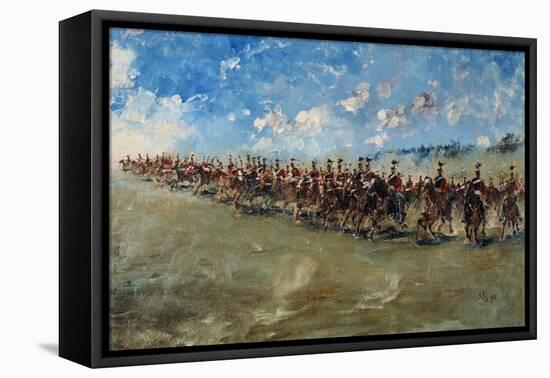 16th Lancers Advancing at Gallop, 1898-Edward Matthew Hale-Framed Premier Image Canvas