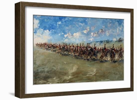 16th Lancers Advancing at Gallop, 1898-Edward Matthew Hale-Framed Giclee Print