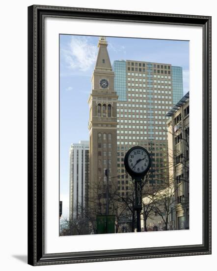 16th Street Mall, with D & F Tower, Denver, Colorado, USA-Ethel Davies-Framed Photographic Print