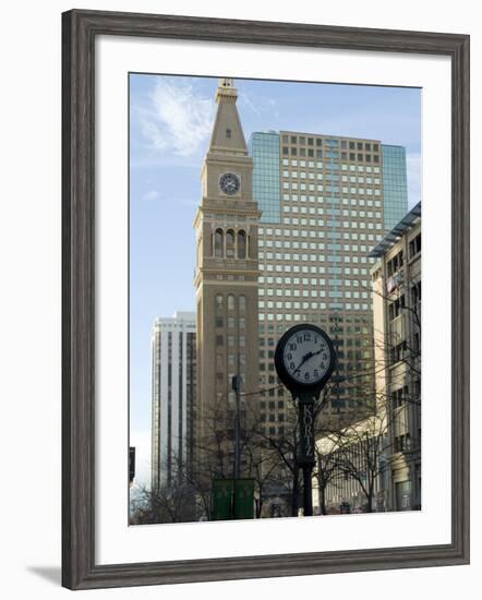 16th Street Mall, with D & F Tower, Denver, Colorado, USA-Ethel Davies-Framed Photographic Print