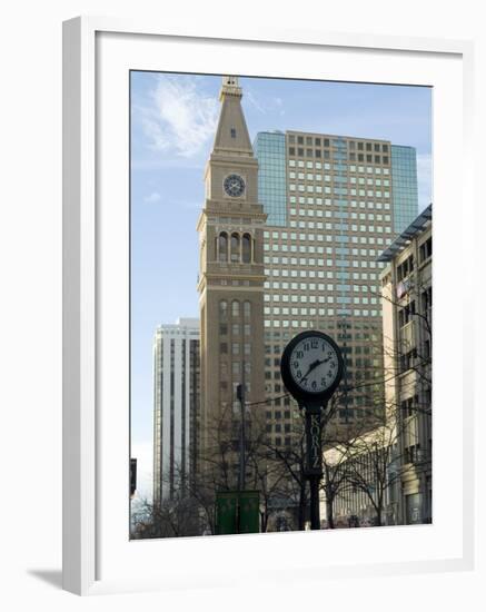 16th Street Mall, with D & F Tower, Denver, Colorado, USA-Ethel Davies-Framed Photographic Print