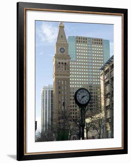 16th Street Mall, with D & F Tower, Denver, Colorado, USA-Ethel Davies-Framed Photographic Print