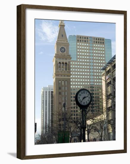 16th Street Mall, with D & F Tower, Denver, Colorado, USA-Ethel Davies-Framed Photographic Print