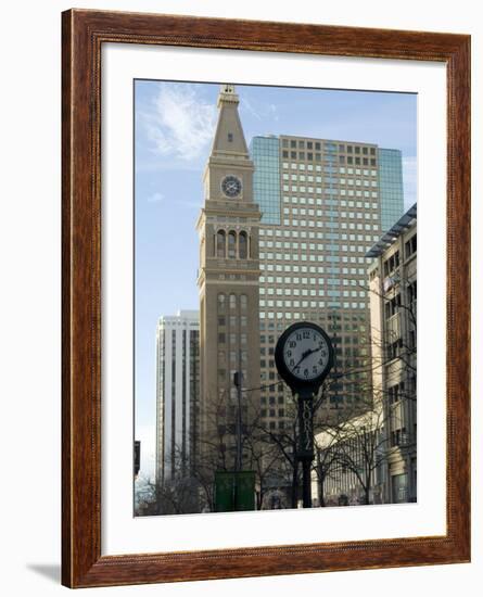 16th Street Mall, with D & F Tower, Denver, Colorado, USA-Ethel Davies-Framed Photographic Print