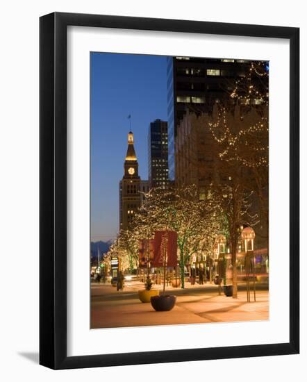 16th Street Walking Mall, Denver, Colorado, USA-Chuck Haney-Framed Photographic Print