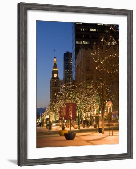 16th Street Walking Mall, Denver, Colorado, USA-Chuck Haney-Framed Photographic Print