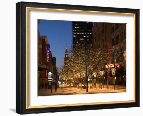 16th Street Walking Mall, Denver, Colorado, USA-Chuck Haney-Framed Photographic Print