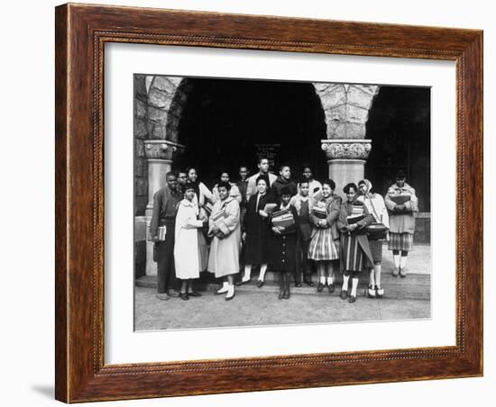 17 African American Students Newly Integrated into a High School-Ed Clark-Framed Photographic Print