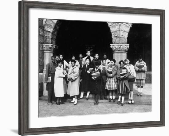 17 African American Students Newly Integrated into a High School-Ed Clark-Framed Photographic Print