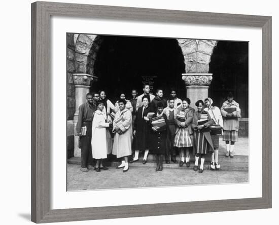 17 African American Students Newly Integrated into a High School-Ed Clark-Framed Photographic Print