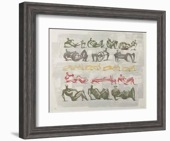 17 Reclining Figures, 1963-Henry Moore-Framed Giclee Print