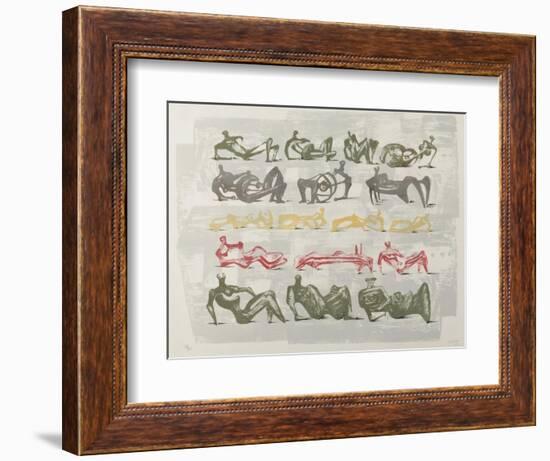 17 Reclining Figures, 1963-Henry Moore-Framed Giclee Print