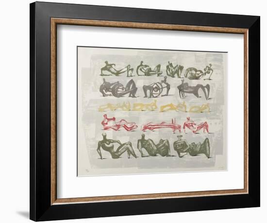 17 Reclining Figures, 1963-Henry Moore-Framed Giclee Print