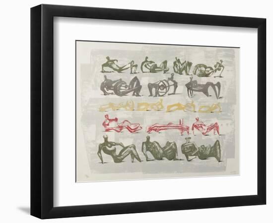 17 Reclining Figures, 1963-Henry Moore-Framed Giclee Print