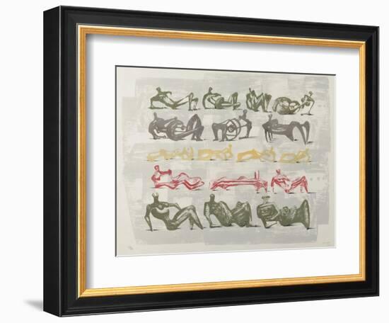 17 Reclining Figures, 1963-Henry Moore-Framed Giclee Print