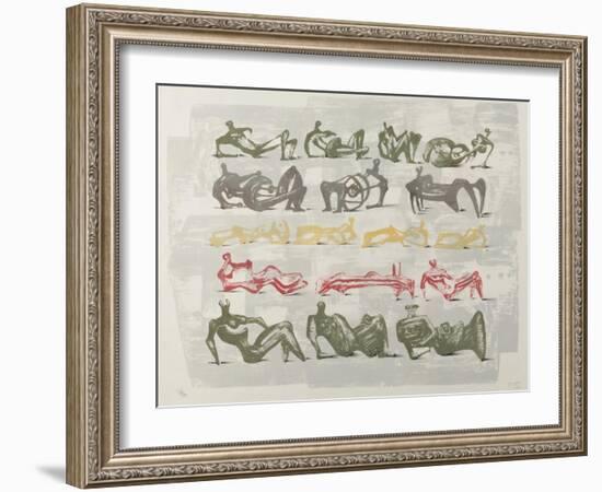 17 Reclining Figures, 1963-Henry Moore-Framed Giclee Print