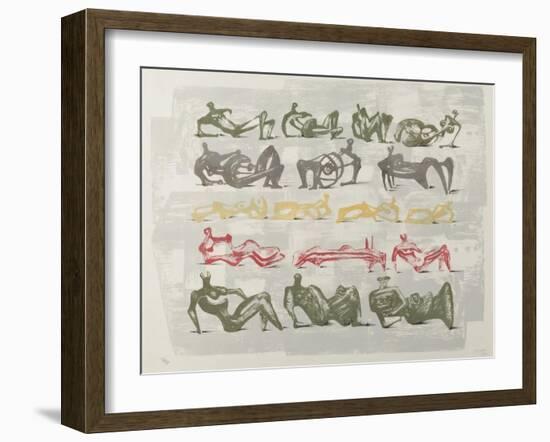 17 Reclining Figures, 1963-Henry Moore-Framed Giclee Print