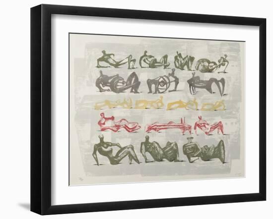 17 Reclining Figures, 1963-Henry Moore-Framed Giclee Print