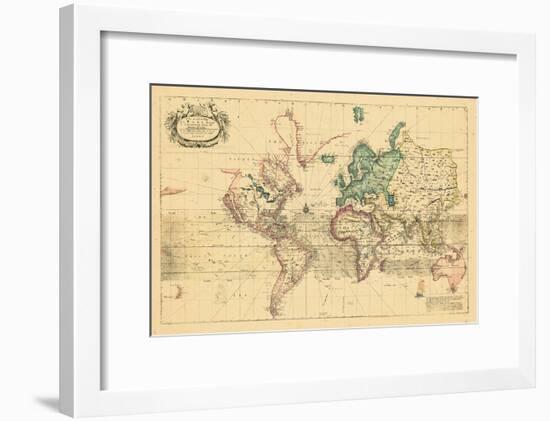 1708, World, Mercator Projection-null-Framed Giclee Print