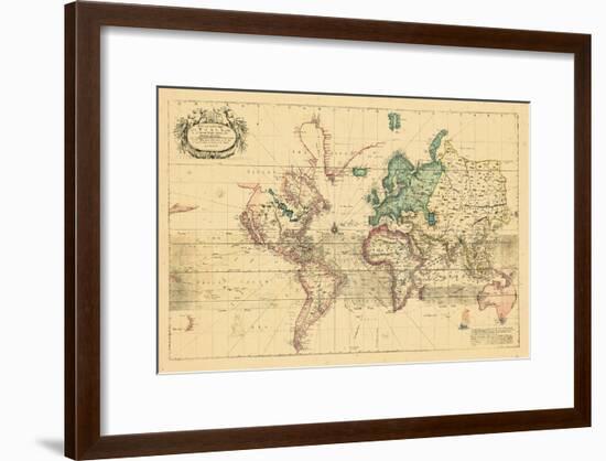 1708, World, Mercator Projection-null-Framed Giclee Print
