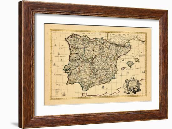 1710, A correct map of Spain and Portugal according to the newest observations-null-Framed Giclee Print