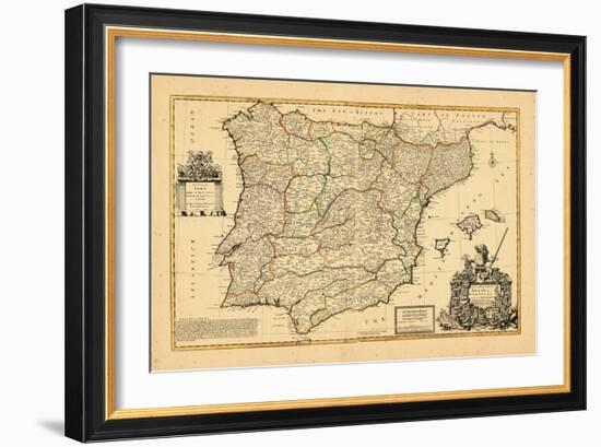 1711, Kingdoms of Portugal and Spain-null-Framed Giclee Print