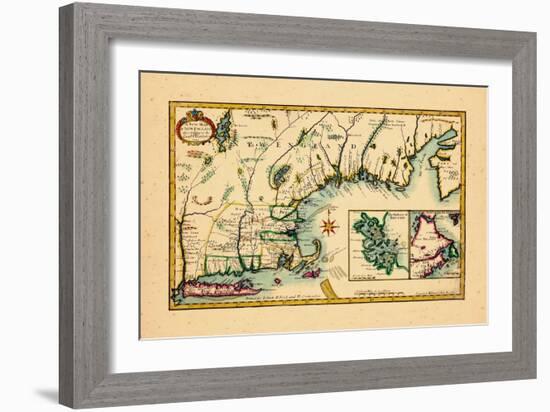 1720, New England, Connecticut, Maine, Massachusetts, New Hampshire, Rhode Island, Vermont-null-Framed Giclee Print