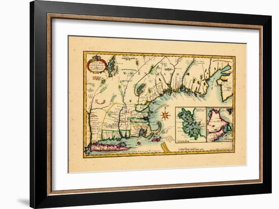 1720, New England, Connecticut, Maine, Massachusetts, New Hampshire, Rhode Island, Vermont-null-Framed Giclee Print