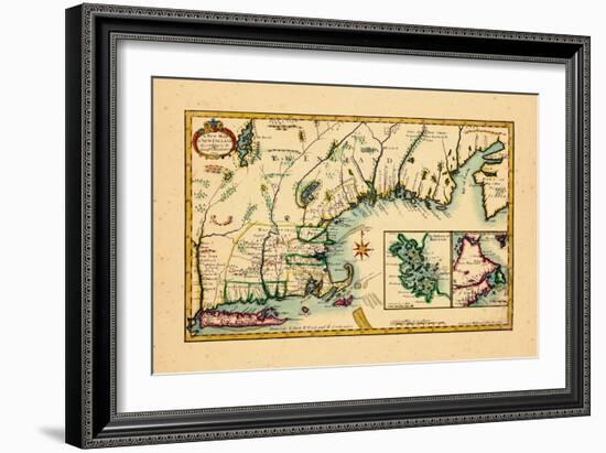 1720, New England, Connecticut, Maine, Massachusetts, New Hampshire, Rhode Island, Vermont-null-Framed Giclee Print