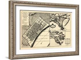 1720, New Orleans Bird's Eye View, Louisiana, United States-null-Framed Giclee Print
