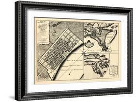1720, New Orleans Bird's Eye View, Louisiana, United States-null-Framed Giclee Print