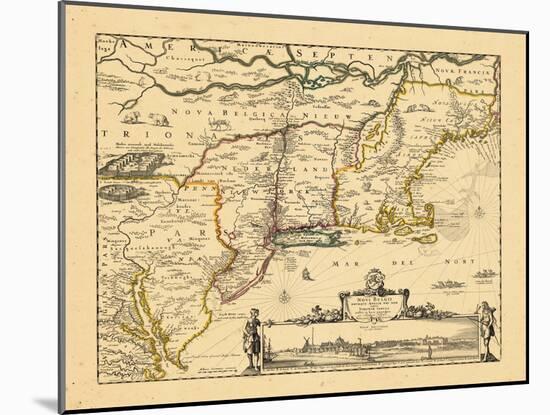 1729, Connecticut, Maine, Maryland, Massachusetts, New Hampshire, New Jersey, New York-null-Mounted Giclee Print