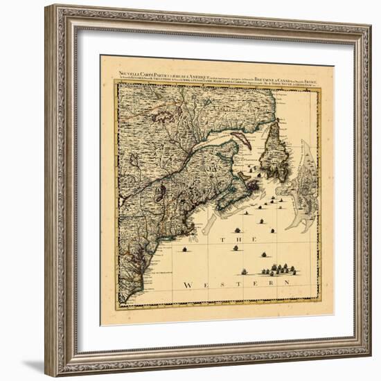 1741, Connecticut, Maine, Massachusetts, New Brunswick, Newfoundland and Labrador, Nova Scotia-null-Framed Giclee Print